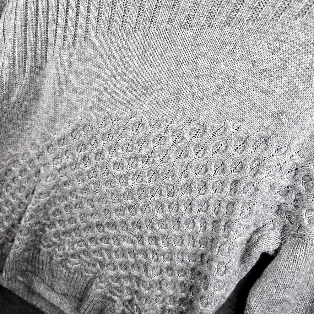 Nine West Women M Grey Gray Pullover Turtleneck Sweater Triple Pattern Comfy - Picture 4 of 11